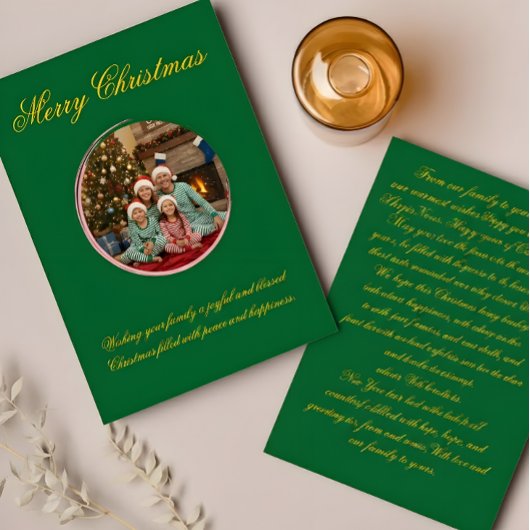 Multicolor Christmas Greeting Card with Family Mes サンキューカード