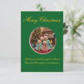 Multicolor Christmas Greeting Card with Family Mes サンキューカード (スタンド正面)