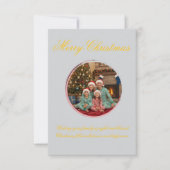 Multicolor Christmas Greeting Card with Family Mes サンキューカード (正面)