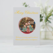 Multicolor Christmas Greeting Card with Family Mes サンキューカード (スタンド正面)