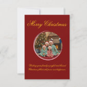 Multicolor Christmas Greeting Card with Family Mes サンキューカード (正面)