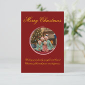 Multicolor Christmas Greeting Card with Family Mes サンキューカード (スタンド正面)