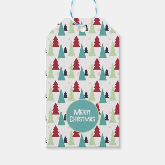 Multicolor Christmas Trees Pattern ギフトタグ (正面)