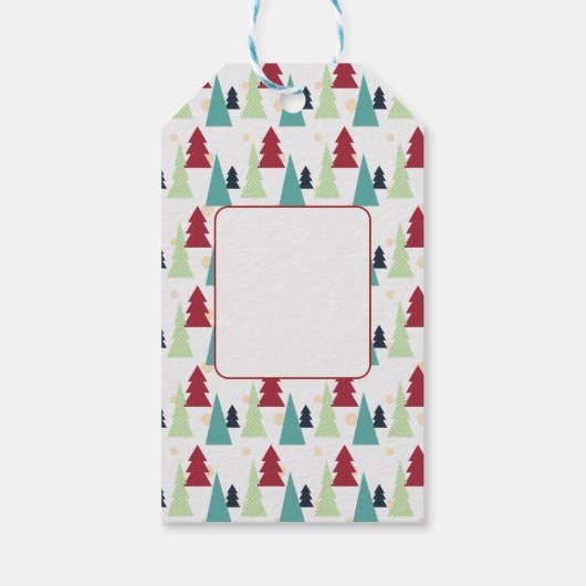 Multicolor Christmas Trees Pattern ギフトタグ (裏面)