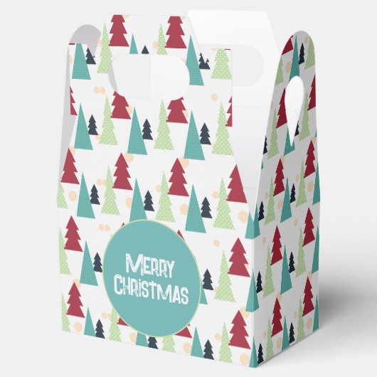 Multicolor Christmas Trees Pattern フェイバーボックス (オープン)