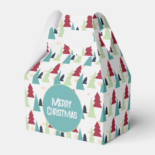 Multicolor Christmas Trees Pattern フェイバーボックス (正面サイド)