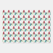 Multicolor Christmas Trees Pattern ラッピングペーパーシート (正面)