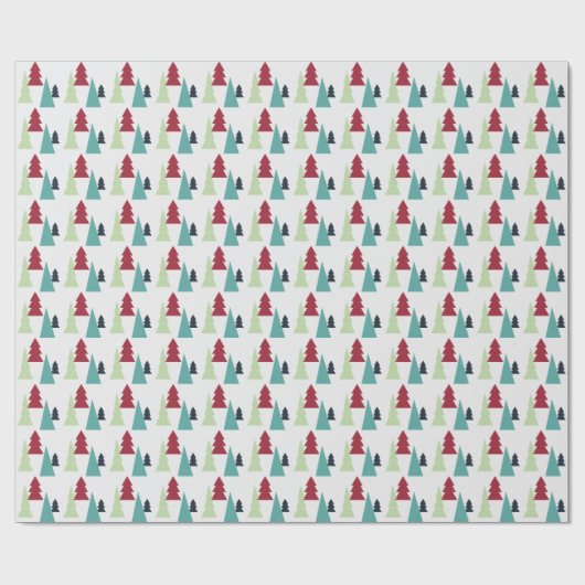 Multicolor Christmas Trees Pattern ラッピングペーパー (フラット)