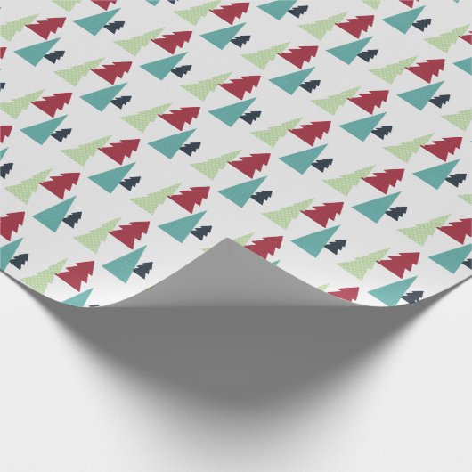 Multicolor Christmas Trees Pattern ラッピングペーパー (角)