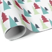Multicolor Christmas Trees Pattern ラッピングペーパー (ロールコーナー)