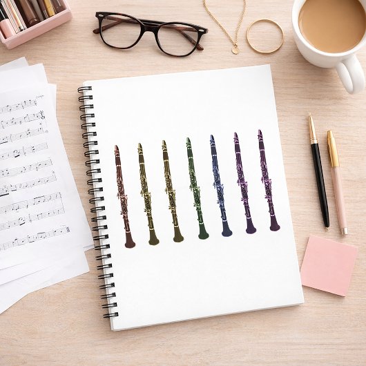Multicolor Clarinet Unique Music Teacher Gift ノートブック