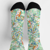 Multicolor Curvy Lined Pattern - Retro Color ソックス (上部)