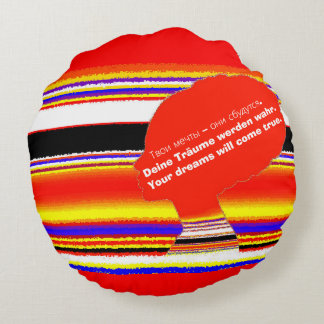Multicolor Dream Tree – Inspirational Round Pillow ラウンドクッション