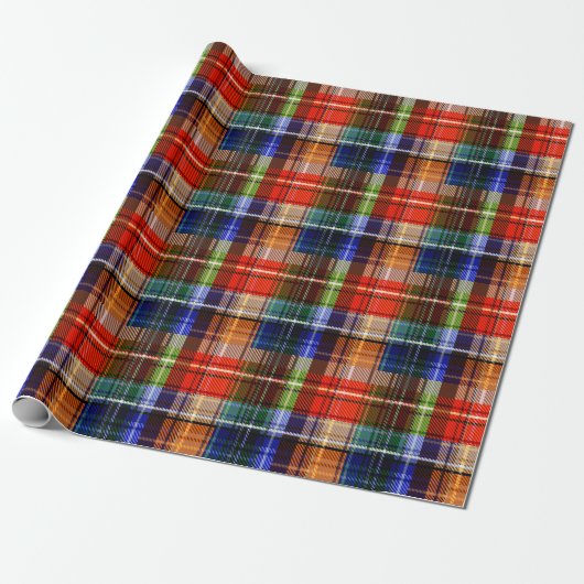 Multicolor Flannel Plaid Tartan Pattern ラッピングペーパー (アンロールド)