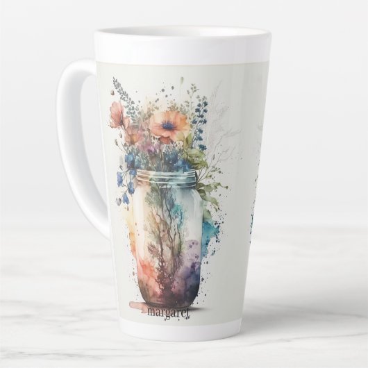 Multicolor Florals #6 カフェラテマグ (左アングル)