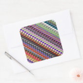 Multicolor Gamer Video Game Cat Pattern Sticker スクエアシール (封筒)