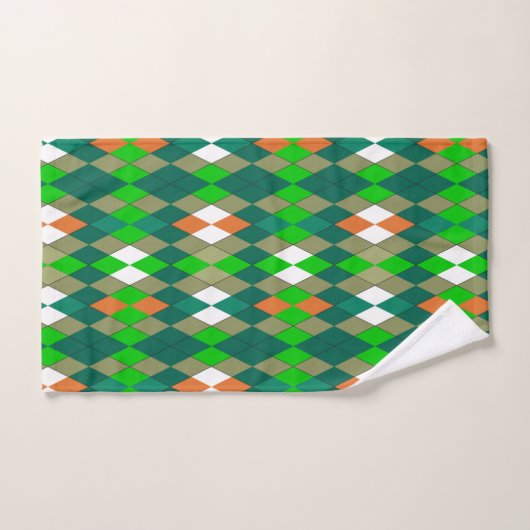 Multicolor geometric pattern rhombuses minimalism バスタオルセット (ハンドタオル)