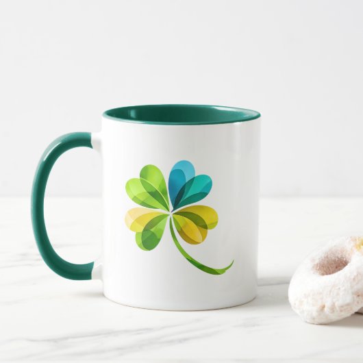 Multicolor Geometric Shamrock St. Patrick's Day Mu マグカップ (ドーナツ)