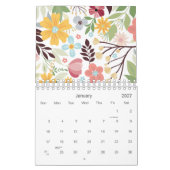 Multicolor Hand Drawn Floral 2026 カレンダー (1月 2027)
