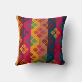 Multicolor Ikat Geometric Decorative Pillow クッション (裏面)