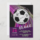 Multicolor Modern Sporty Soccer Birthday 招待状 (正面)