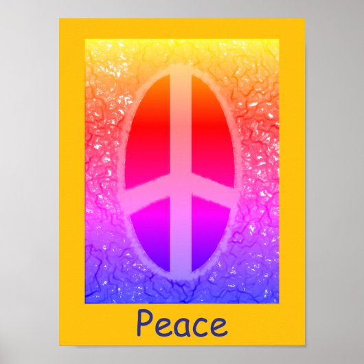 Multicolor Peace Sign Poster ポスター (正面)