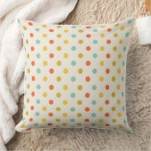 Multicolor Polka Dot Confetti Throw Pillow クッション (ブランケット)