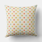 Multicolor Polka Dot Confetti Throw Pillow クッション (裏面)