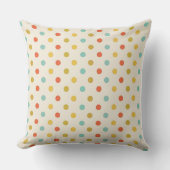 Multicolor Polka Dot Confetti Throw Pillow クッション (正面)