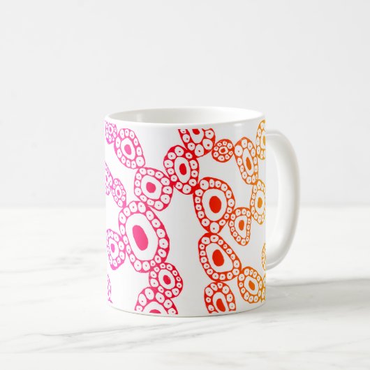 Multicolor Random Abstract Circle Blob Shapes コーヒーマグカップ (正面右)