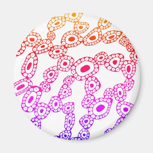 Multicolor Random Abstract Circle Blob Shapes マグネット (正面)