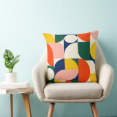 Multicolor Rounded Geometric Composition クッション (椅子)