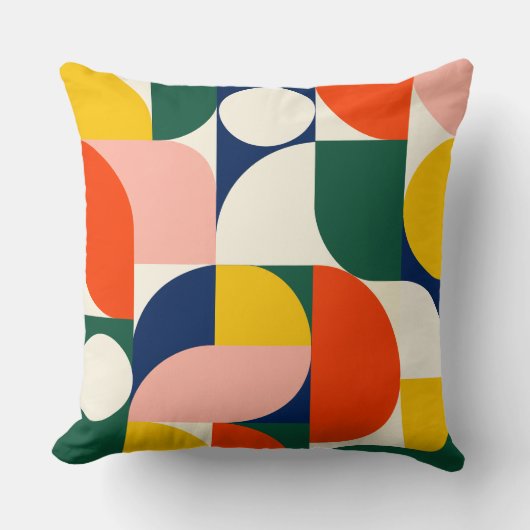 Multicolor Rounded Geometric Composition クッション (正面)