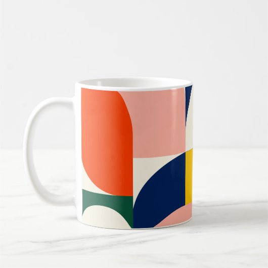 Multicolor Rounded Geometric Composition コーヒーマグカップ (左)