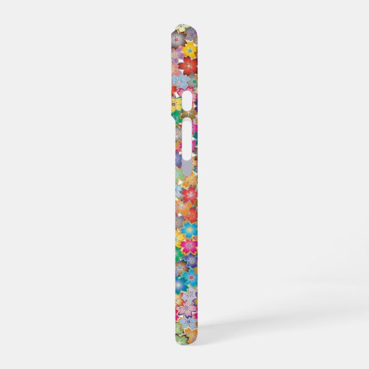 Multicolor Sakura flower phone case iPhone 16ケース (左側面)