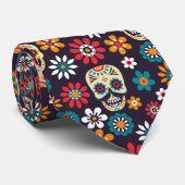 multicolor skull floral pattern ネクタイ (ロール)