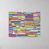 Multicolor Striped Abstract with Flowing Curves キャンバスプリント (正面)