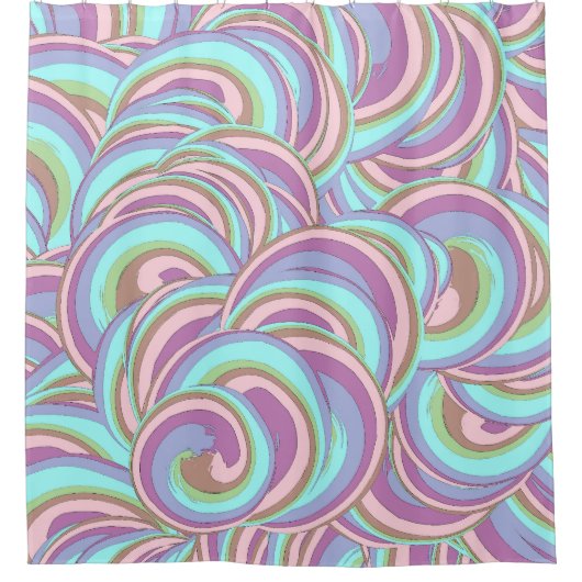 Multicolor Swirls Pattern シャワーカーテン (正面)