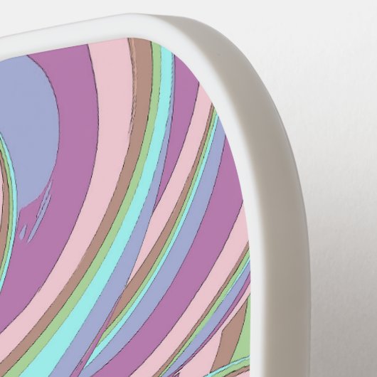 Multicolor Swirls Pattern ピックルボールラケット (左詳細)