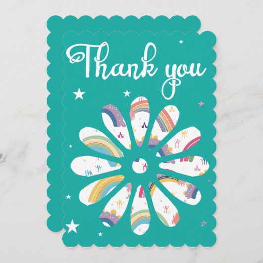 Multicolor Thank You Card 招待状 (正面/裏面)