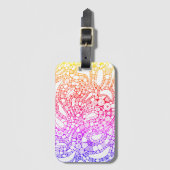 Multicolor Wavy Circles Square Abstract Drawing ラゲッジタグ (正面縦)