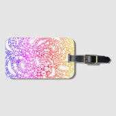 Multicolor Wavy Circles Square Abstract Drawing ラゲッジタグ (正面横)