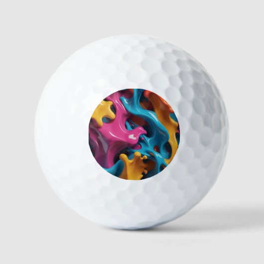 Multicolored Abstract Golf Ball ゴルフボール (正面)