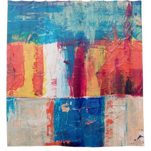 Multicolored abstract painting シャワーカーテン (正面)