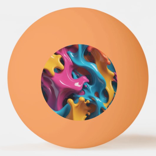 Multicolored Abstract Ping Pong Ball 卓球ボール (正面)