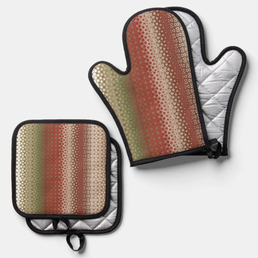 Multicolored boho  鍋つかみ&鍋敷きセット (正面/裏面)