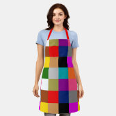 Multicolored Bold Color Blocks Design  エプロン (着用した状態)