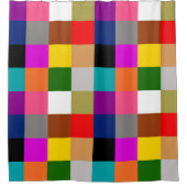 Multicolored Bold Color Blocks Design シャワーカーテン (正面)