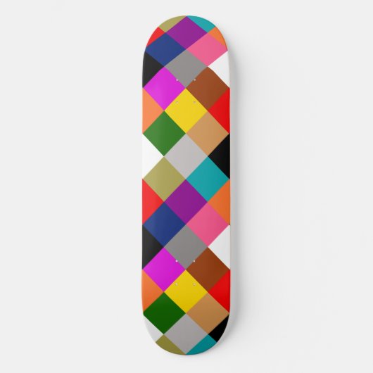 Multicolored Bold Color Blocks Design スケートボード (正面)