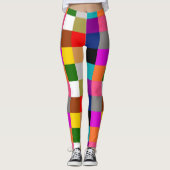 Multicolored Bold Color Blocks Design  レギンス (正面)